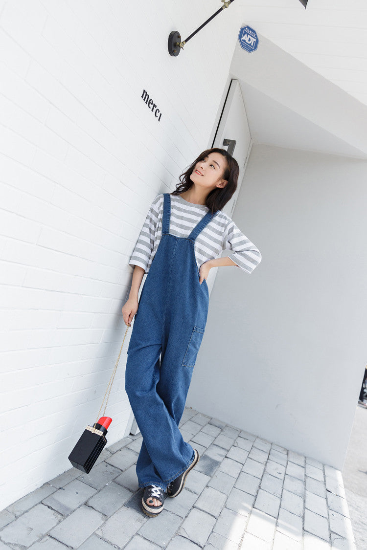 Baggy Denim Jumpsuit - Ferlicious