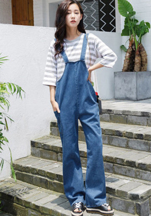 Baggy Denim Jumpsuit - Ferlicious
