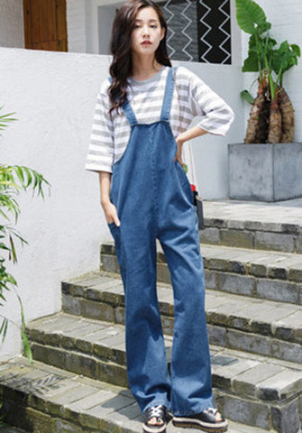 Baggy Denim Jumpsuit - Ferlicious