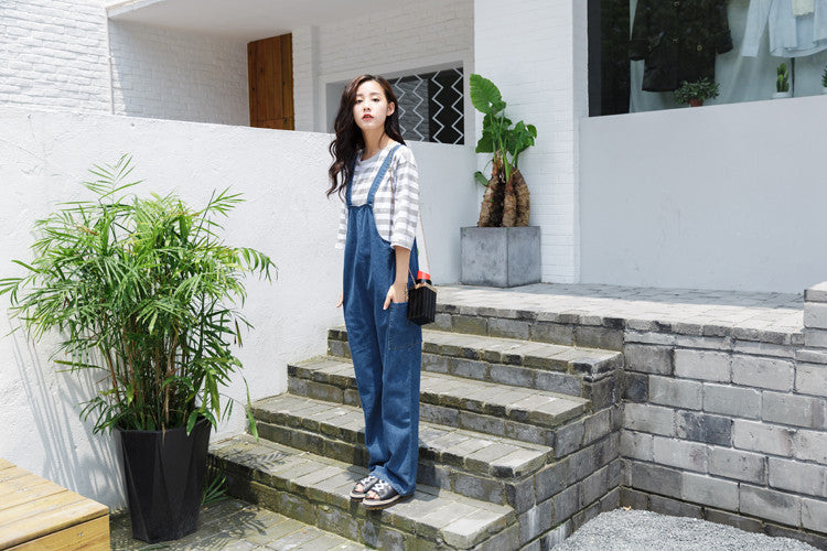 Baggy Denim Jumpsuit - Ferlicious