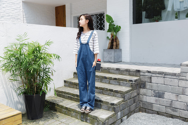 Baggy Denim Jumpsuit - Ferlicious