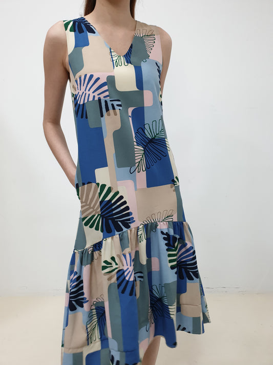 Tropical Printed Dress, women's dress - Ferlicious Singapore