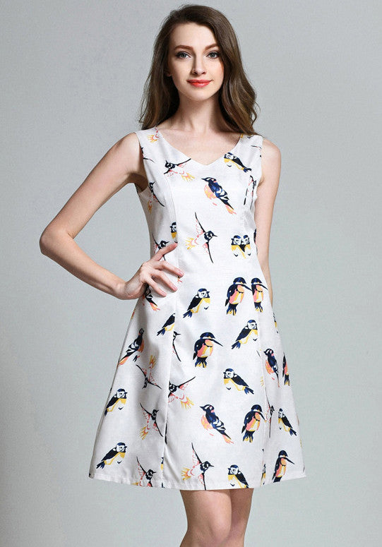 Tweety V Neck Dress - Ferlicious