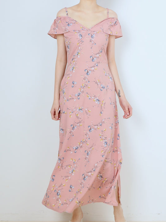 Floral Print Maxi - Pink, women's dress - Ferlicious Singapore