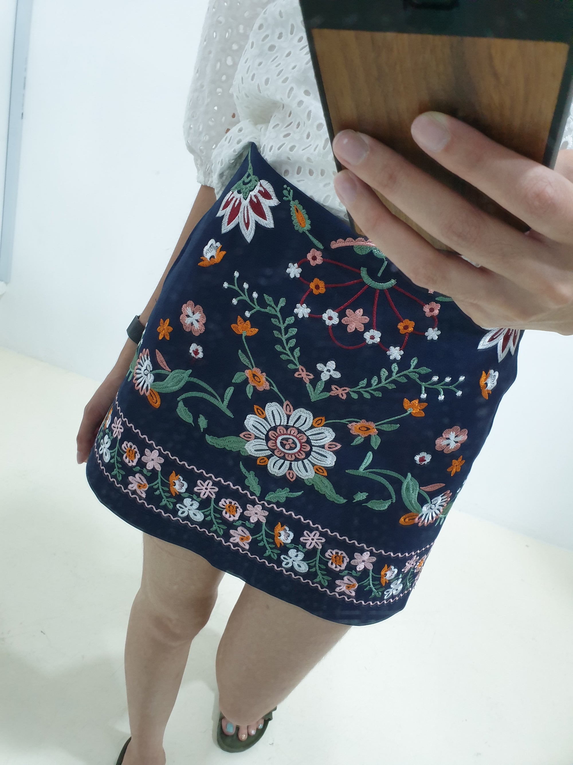Garden Embroidery Skorts (Non-returnable) - Ferlicious