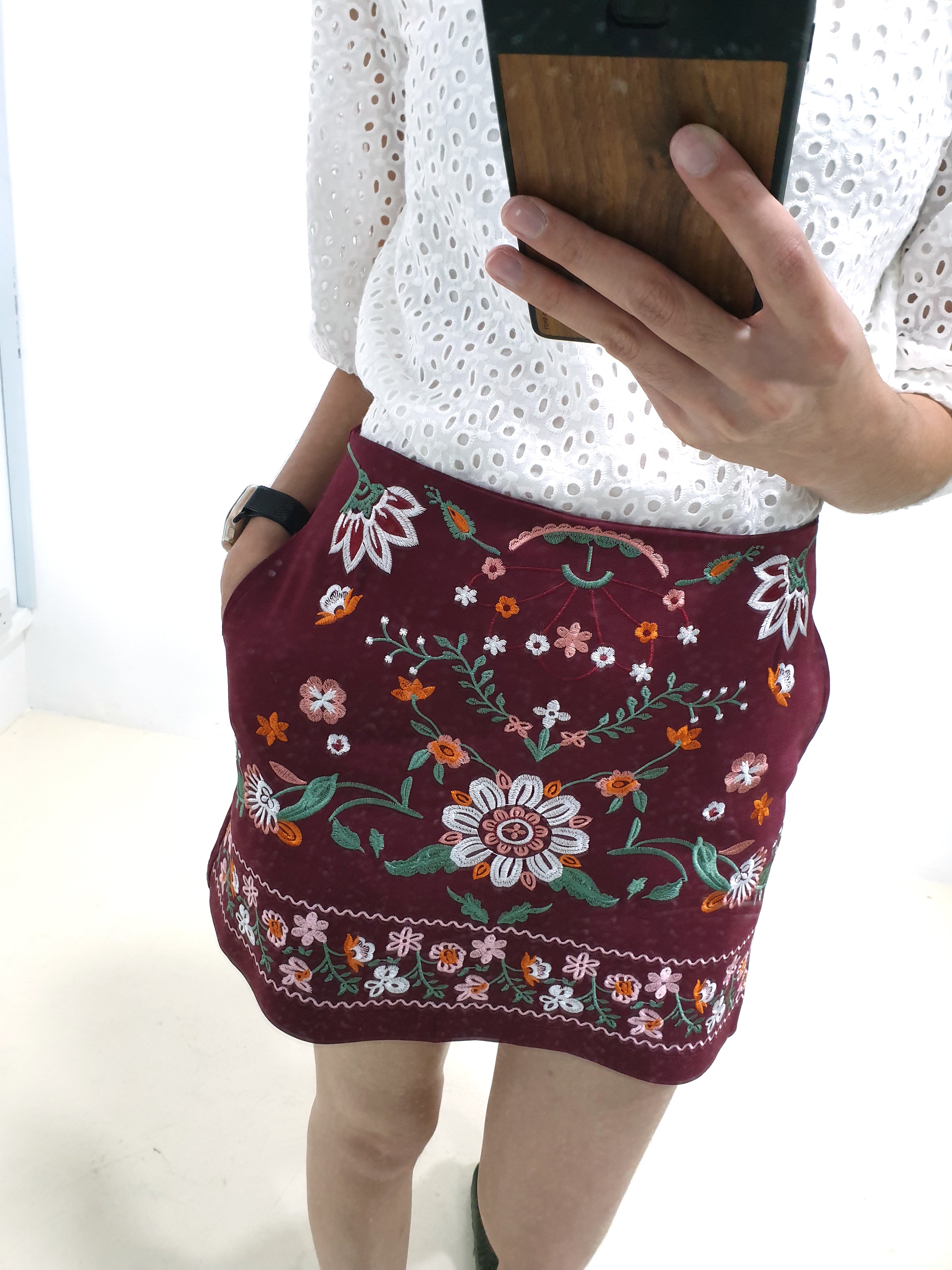 Garden Embroidery Skorts (Non-returnable) - Ferlicious