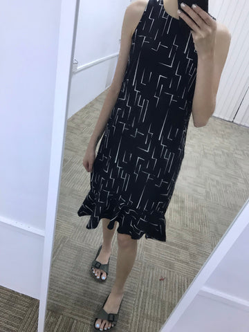 Stroke Print Midi Dress - Ferlicious