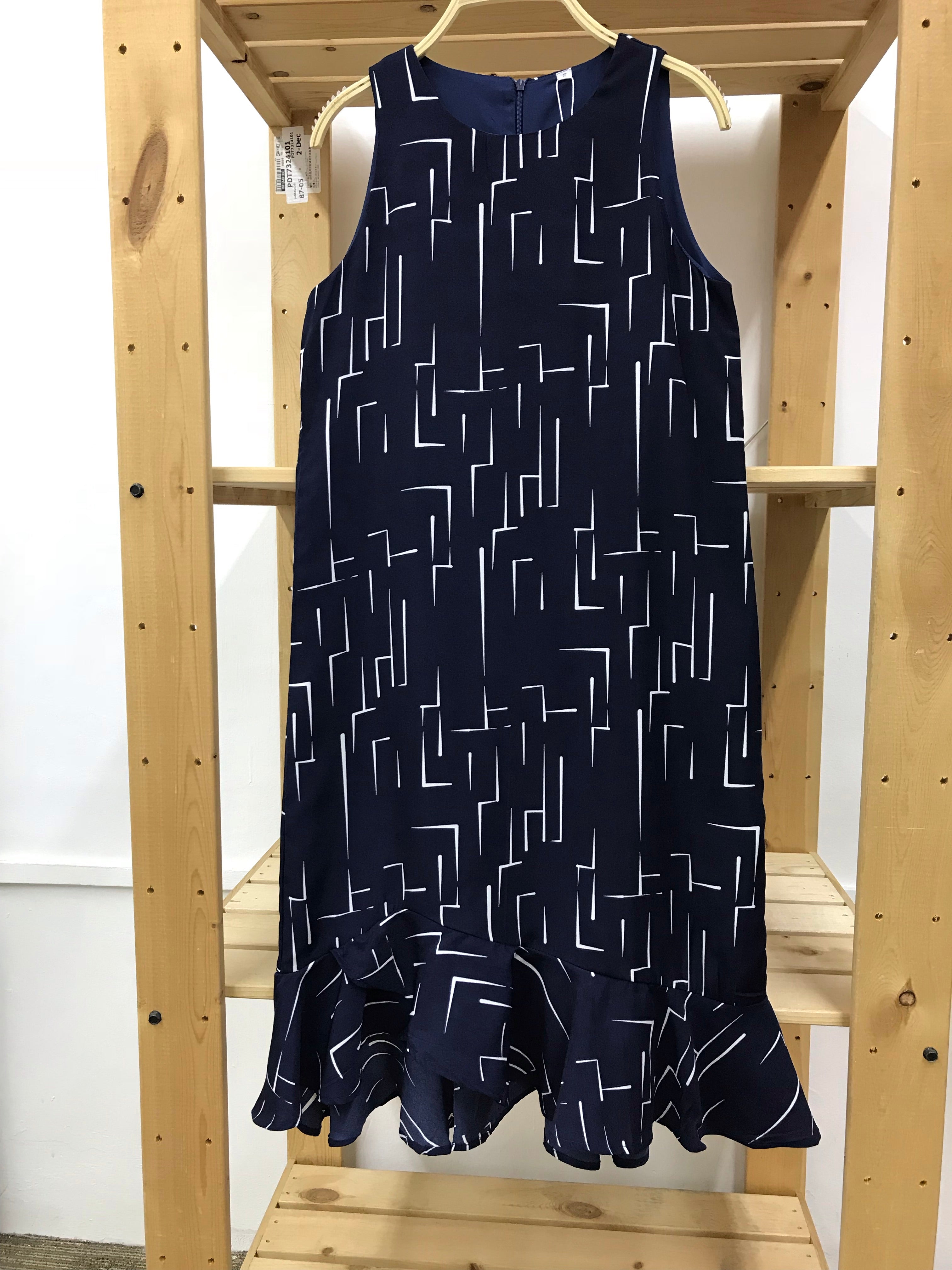 Stroke Print Midi Dress - Ferlicious