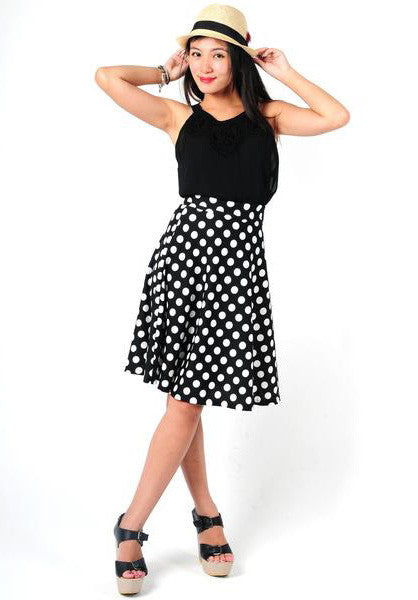 Polkadot Midi Skirt - Ferlicious