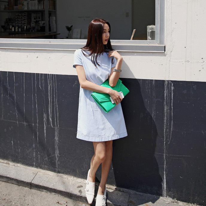 Casual Friday Denim Dress - Ferlicious